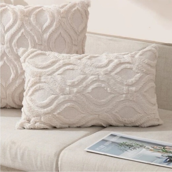 Boutique Other - Boho Soft and Textured Rectangle Accent Pillow Cover Set of 2